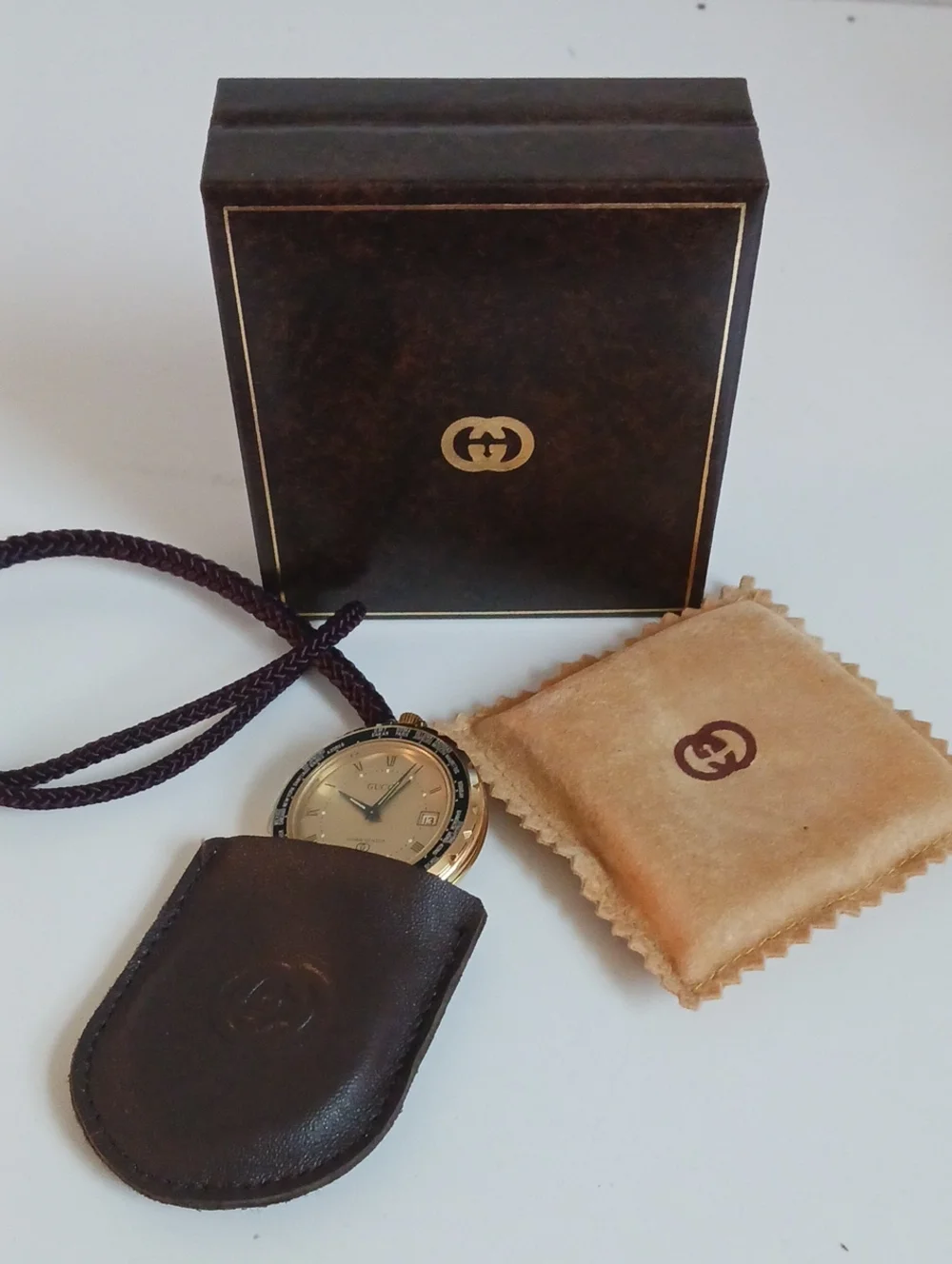GUCCI NIB TRAVEL POCKET ALARM WATCH